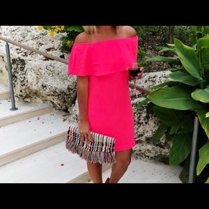 Brand new with tags Charles Henry off shoulder dress in Fuschia XS. Never worn.